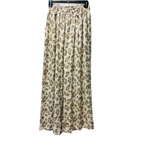 Yolly Italy Pants OS Cheetah Linen Wide Leg Palazzo Boho Mob Wife Gypsy Flowy